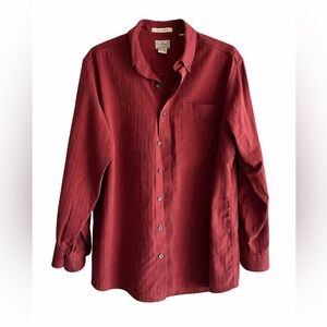 L.L. Bean Men's Deep Red / Burgundy Casual Shirt Large Tall